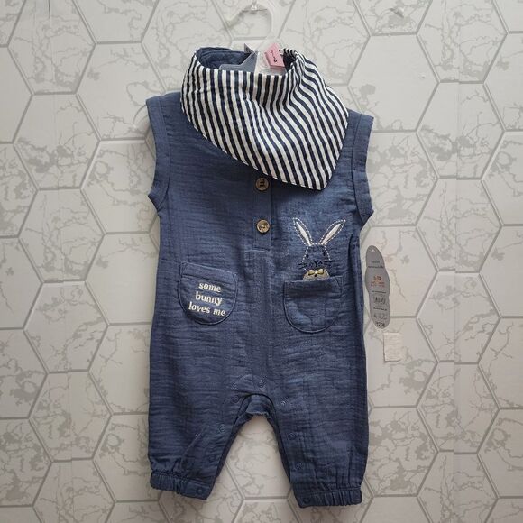 NWT Unisex Easter summer romper and bandana set, size 24 Months - Picture 3 of 3